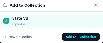 Tick the collections to add the selected photos to