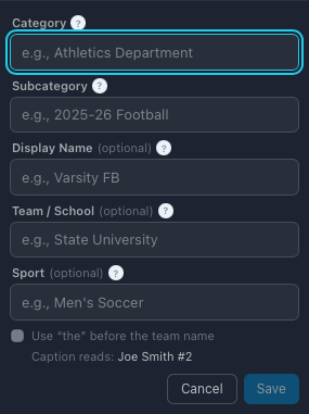 The new category form