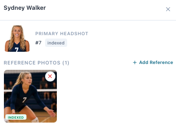 A person with one reference photo indexed