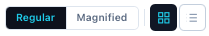 Regular or Magnified grid, or List