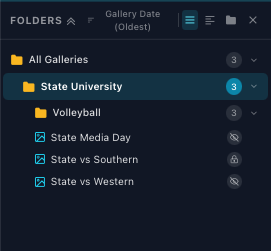 The same sidebar in compact view