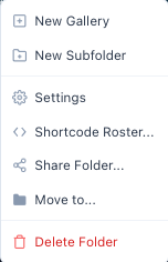 Right-click a folder for its actions