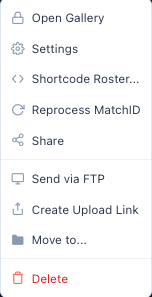 Right-click a gallery for its actions